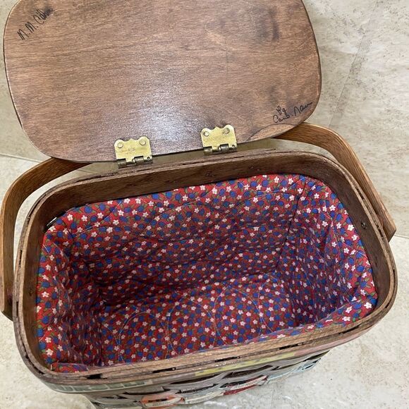 VINTAGE CARO-NAN WOODEN BASKET BAG - Picture 5 of 10